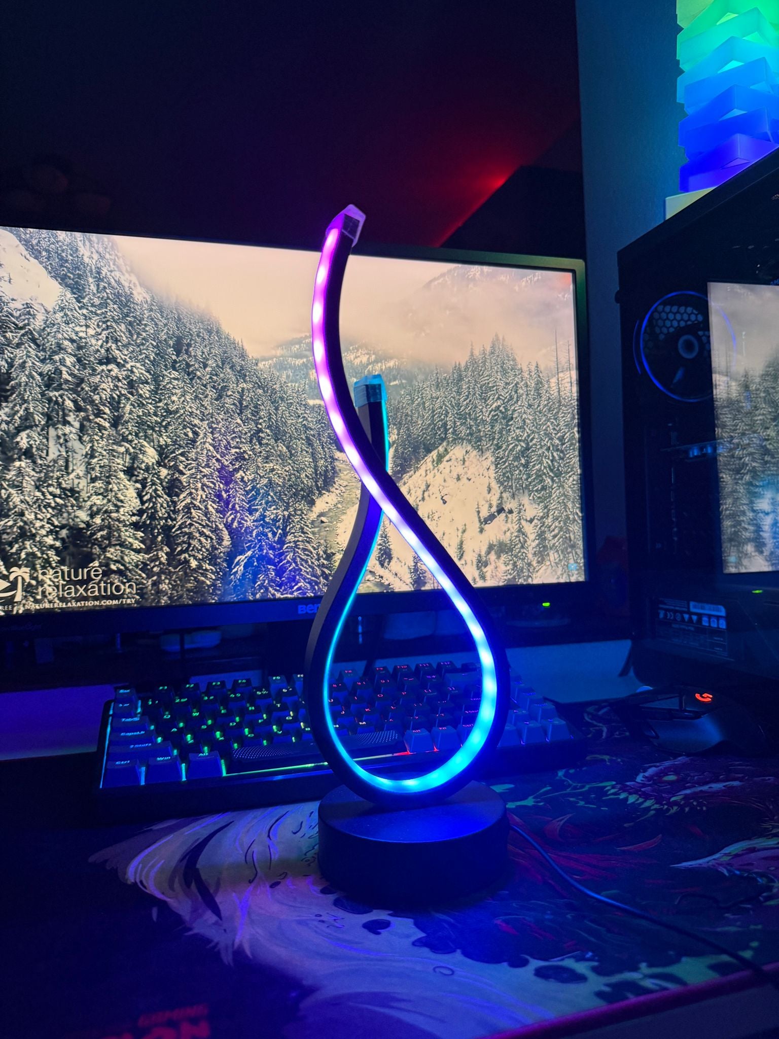 Lampă LED RGB Infinity – Iluminare Ambientală Modernă